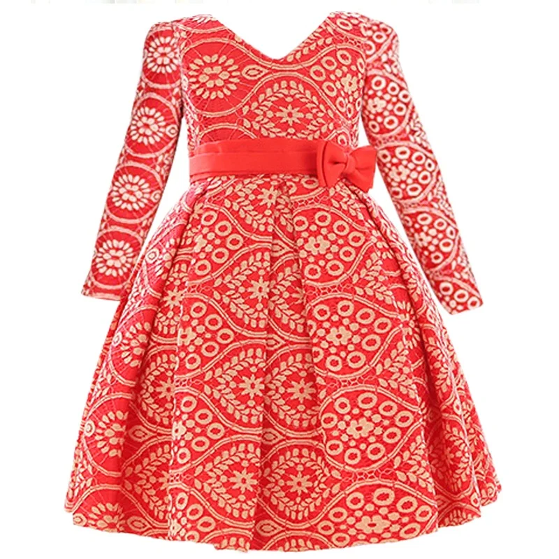 

Spring/Autumn style children's clothes 2018 new dress Fashion Long sleeves Bud silk restoring ancient princess party Girl dress