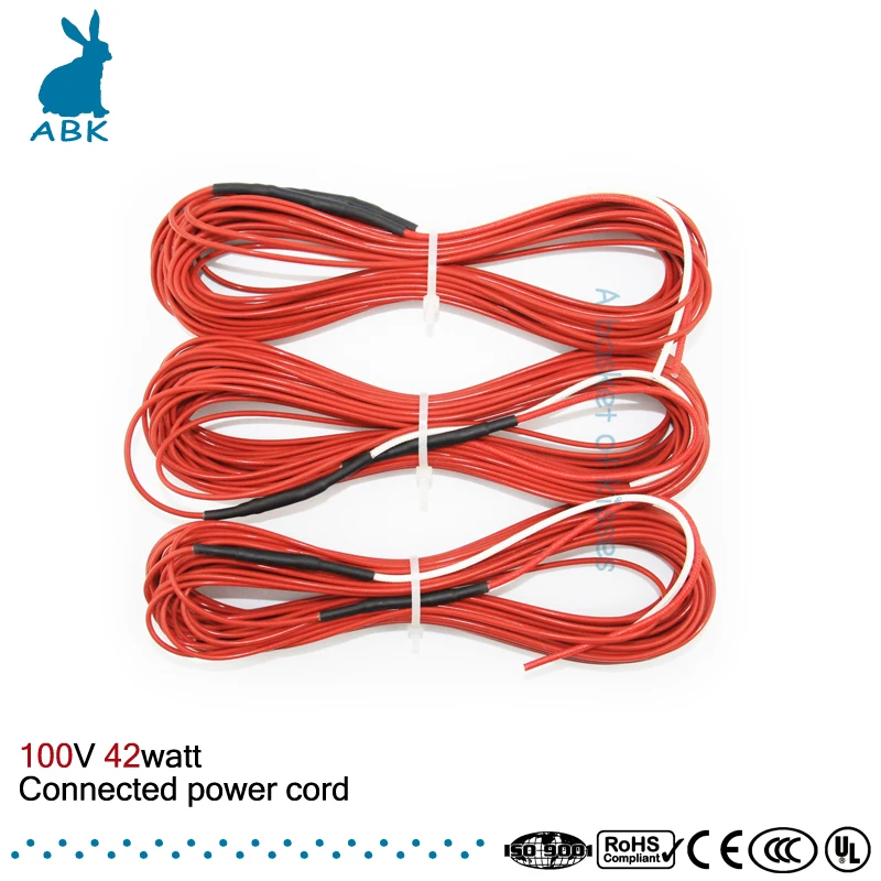 

24K 14meters 42watt 100V 17ohm Teflon PTFE Carbon fiber heating wire Heating cable High quality low cost Infrared heating wire