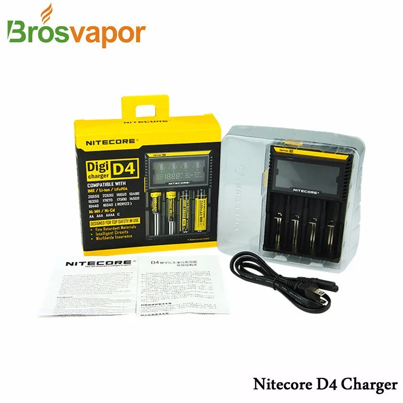 Original Nitecore D4 Digicharger LCD Display Battery Nitecore Charger Intelligent 2.0 Fit LI-ion 18650 14500 16340 26650 battery (2)