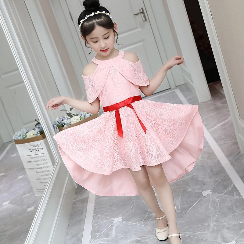 

Girls Dresses 2019 New Spring and Summer Dresses Korean Version of Chaoyang Children's Princes with Big Children's Lace Tail