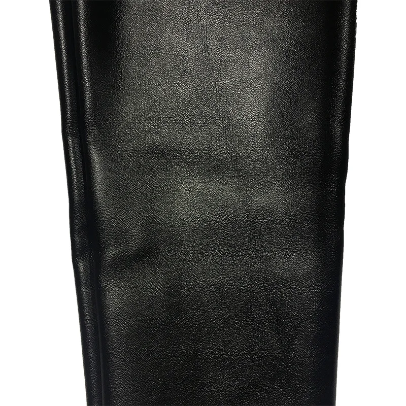 NORMOV Women Thick Leather Leggings Winter Black High Waist Warm Legging Women Plus Velvet Fashion Pu Leather Legging Femme yoga leggings