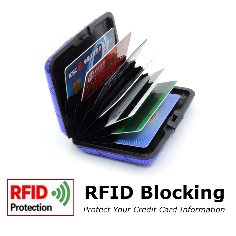 Кошелек женский алюминиевый с RFID защитой и отделением для кредитных
