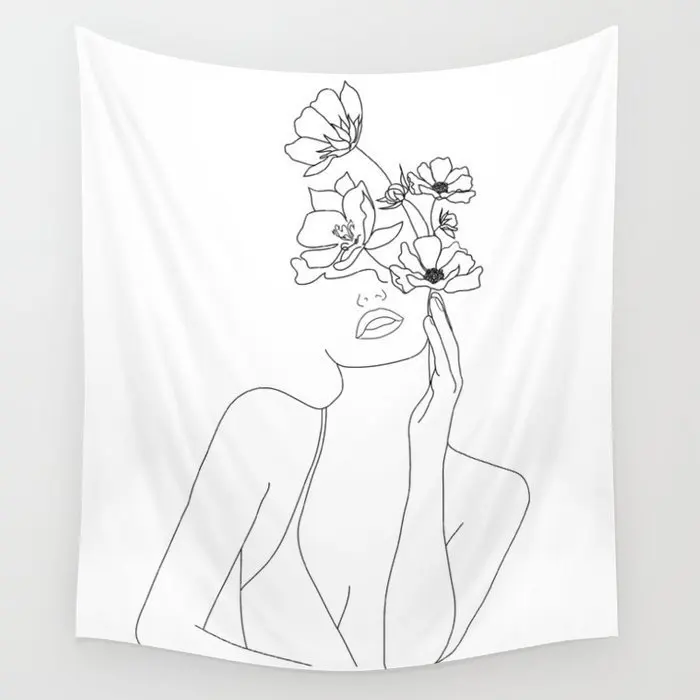 minimal-line-art-woman-with-fl