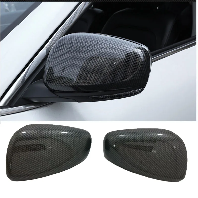 

For Renault Koleos 2016 2017 ABS Carbon fiber style Door Side Rear View Rearview Mirror Overlay Case Cover Trim Car Styling 2pc