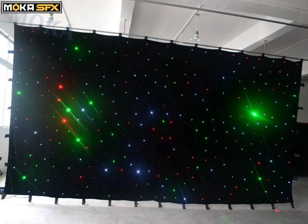 3 в 1 RGB LED звезда занавес настенный огнеупорный СВЕТОДИОДНЫЙ ткань SMD высокий