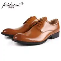 British Derby Formal Man Bridal Dress Shoes Genuine Leather Designer Oxfords Luxury Brand Men's Wedding Footwear For Male EC54