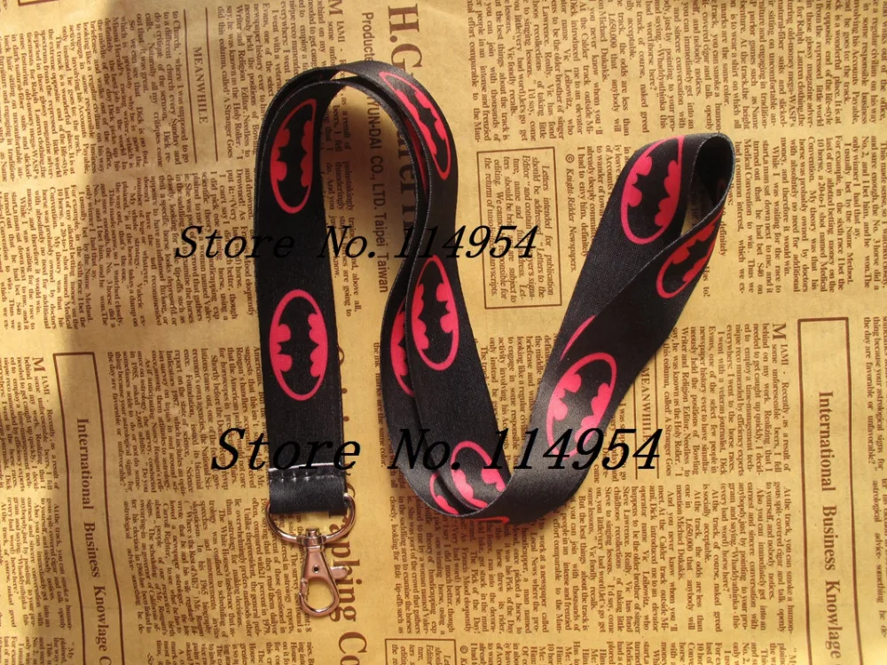 

Free shipping 10 Pcs /Wholesale lot Batman Necklace Strap Lanyards Cell Phone PDA Key ID Strap Charms LA-6