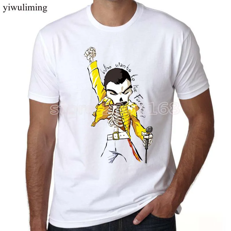 Мужская футболка с коротким рукавом и круглым вырезом Freddie Mercury крутая Harajuku лето