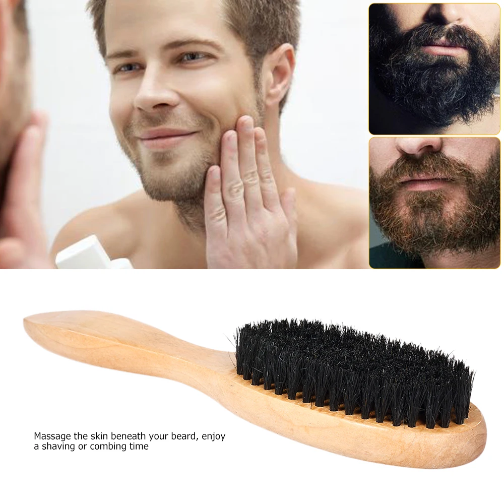 Для мужчин кисточку для бритья Усы Борода щетки деревянная щетка для волос щетины кабана Деревянная Ручка помазок гребень для Для мужчин