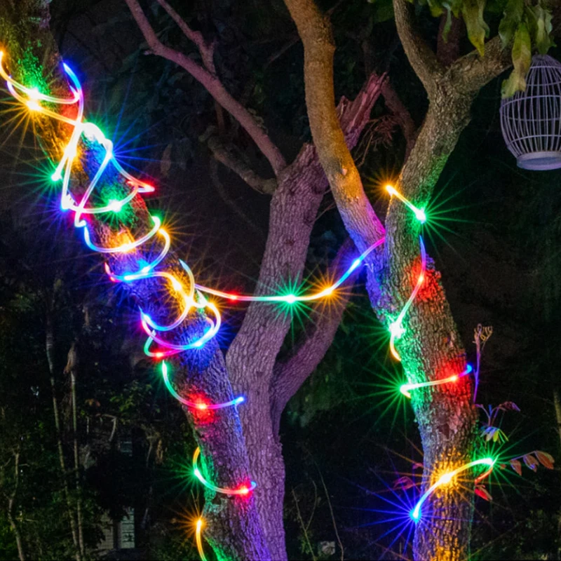 US $10.83 8 Modes Music Sense Led String Tube Fairy Light Garland Outdoor Lighting String Garland Light For Xmas Festival Party Decor