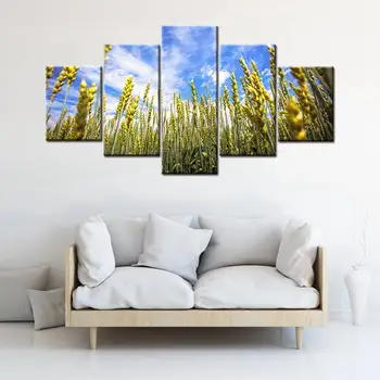 

Wall Decor Golden Wheat Under the Blue Sky Dining Room Wall Art Artwork for Home Decorative Pastoral Landscape Poster HD Print