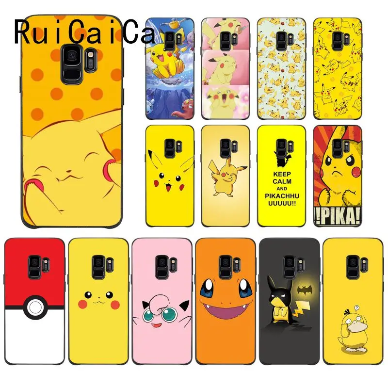 Чехол для телефона RuiCaiCa pokemons Evee pika чехол Samsung Galaxy S8 S7 edge S6 plus S10 S9plus | Мобильные