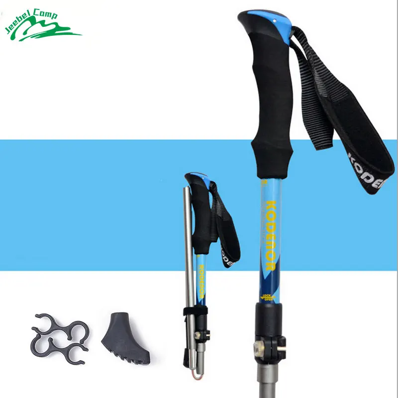 

Jeebel Folding Trekking Pole Nordic Walking Poles Alpenstock Aluminum Alloy Walking Stick Crutch Cane Scandinavian Hiking Trail