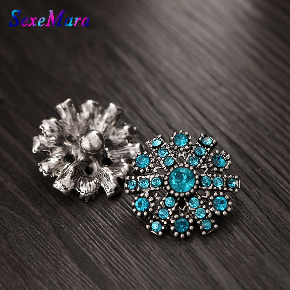 10 шт./лот новые кнопки Jewelry со стразами снежинки цветы 18 мм металла оснастки Fit