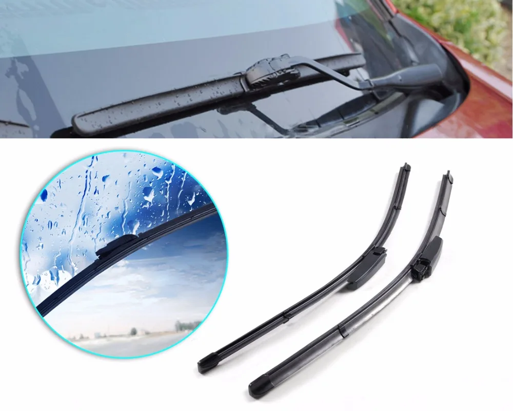 CITALL Black Color 22"+22" Frameless Steel Rubber Rain Window Windshield Wiper Blade Windscreen