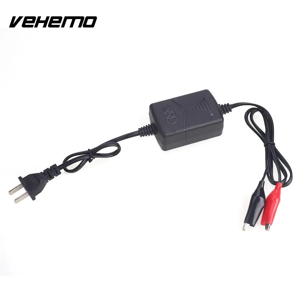 VEHEMO Black 12V 1.3A Motorcycle Power Charger Lead Acid Battery Charger Trickle Charger Car Battery Charger Fast Charge