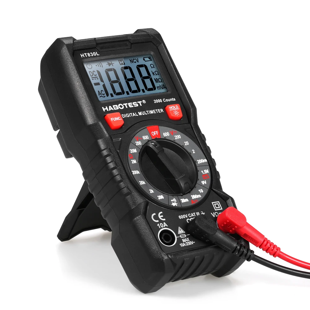 

Manual Range Digital Multimeter ESR Meter Voltmeter Ammeter Diode Tester Shielding Interference Continuity Test Can Be 30 ohm