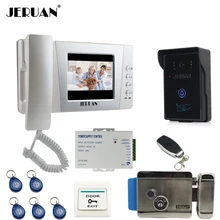 JERUAN Home 4.3“ LCD Video Door Phone intercom System Kit 700TVL RFID Waterproof IR Night vision Camera Electric control lock