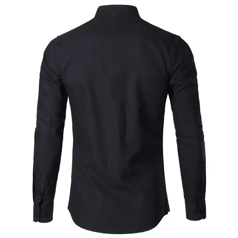 الرجال أكسفورد سليم صالح اللباس قميص ماركة اليوسفي طوق طويلة الأكمام قميص أوم عارضة Buisness قميص مكتب مع جيب أسود