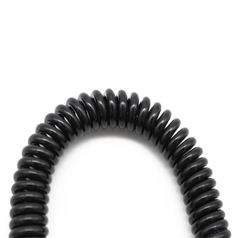 Car Keychain Anti-theft Cable Security Keyring Key Chain Metal Buckle Plastic Black Retractable Spring Rope Coil Spiral Stretch