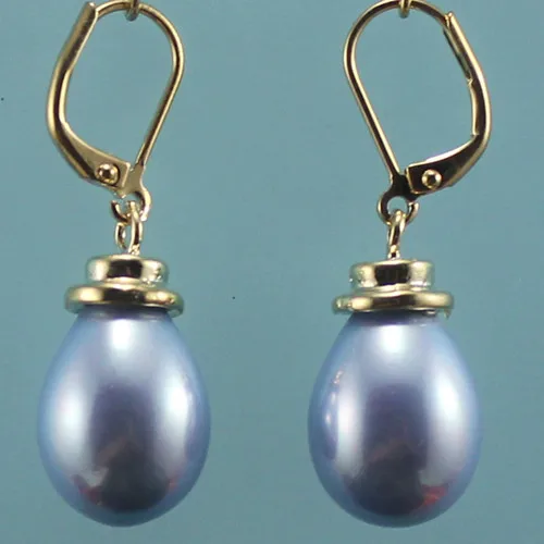

Wholesale simple 12*16mm Lilacs shell pearl earrings fashional jewelry