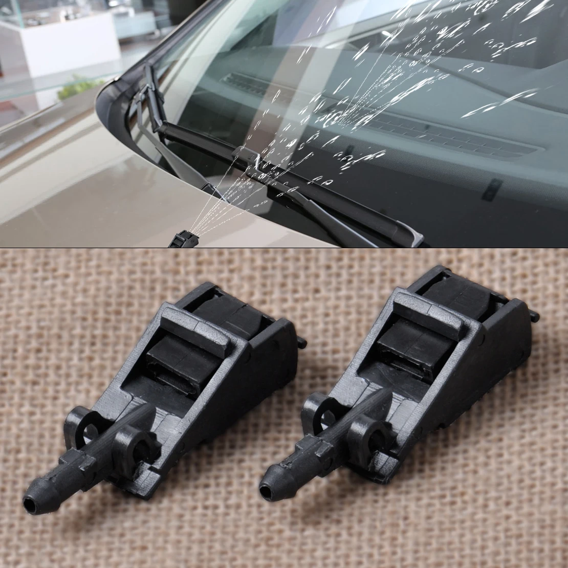

DWCX Free Shipping 2PCS Windscreen Washer Nozzle Jet Water Spray Nozzle For VW Beetle Golf Jetta Passat GTI 1998-2008 6E0955985B