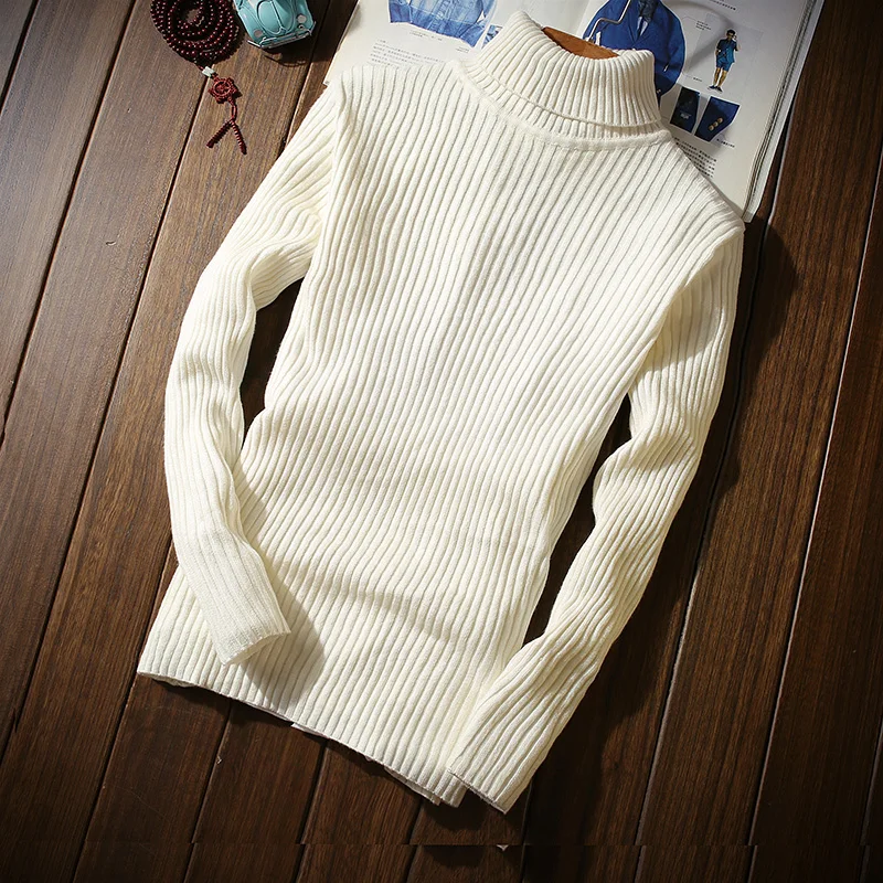 Мужской свитер, повседневный пуловер, Зимний толстый теплый кашемировый свитер, Мужская водолазка, мужские свитера, облегающий пуловер, мужской классический шерстяной свитер