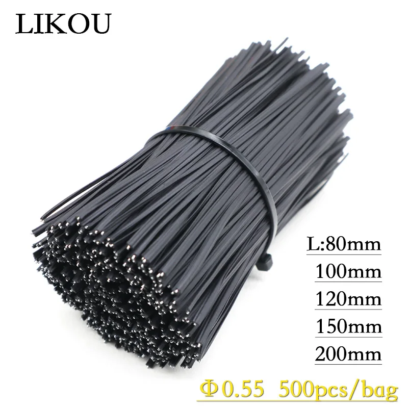 

LIKOU Plastic coating Galvanized wire 80MM 100MM 120MM 150MM 200MM Iron binding wire cable ties 500PCS Black white