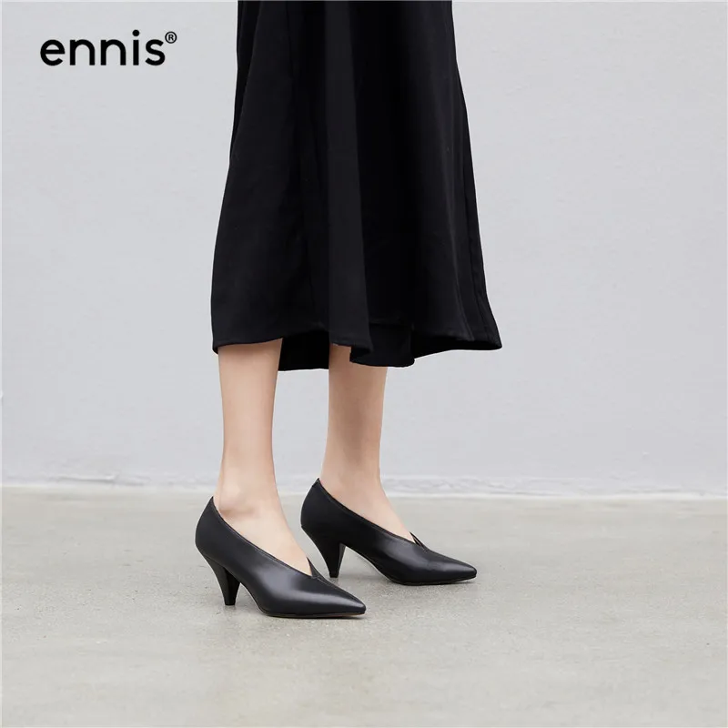 ENNIS/ г., туфли-лодочки на высоком каблуке-шпильке женская обувь Туфли-лодочки из натуральной кожи женские неглубокие повседневные туфли модные демисезонные Туфли на каблуке, P947