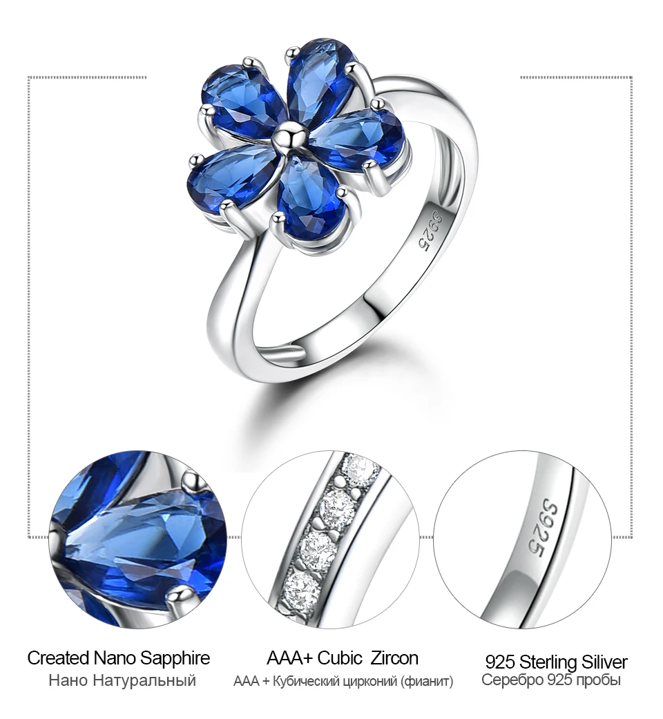 UMCHO Created Nano Sapphire 925 sterling silver rings for women EUJ091S-1 -pc (7)