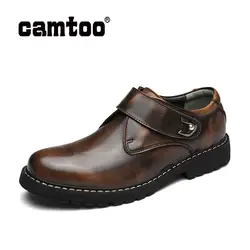 CAMTOO/2019 Новая мужская повседневная обувь из натуральной кожи, мужская обувь ручной работы, роскошная брендовая Весенняя модная удобная