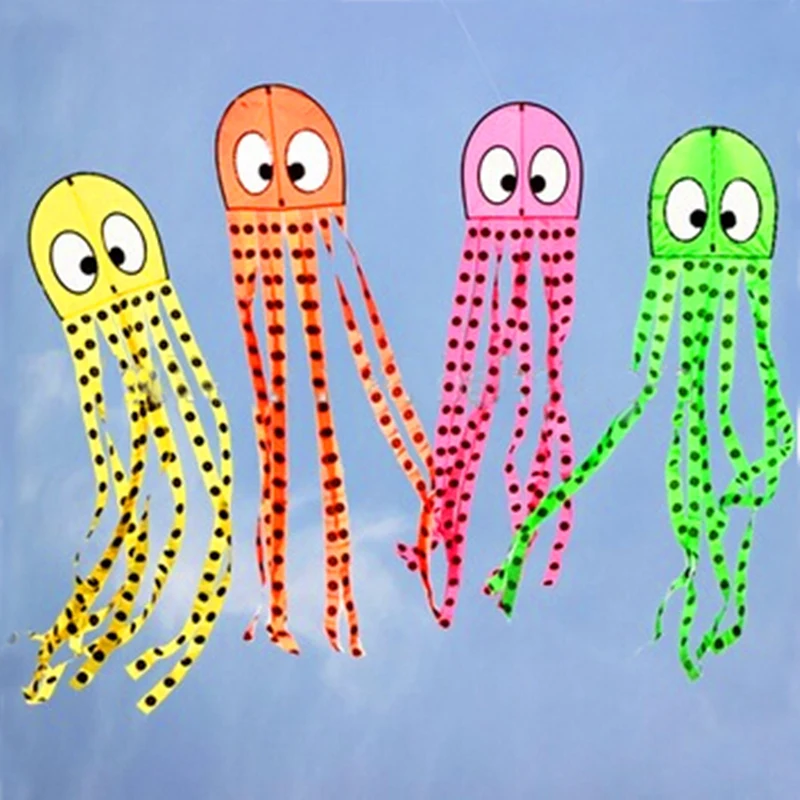 

free shipping high quality octopus kite10pcs/lot with handle line ripstop nylon fabric kite dragon kites hcxkite factory