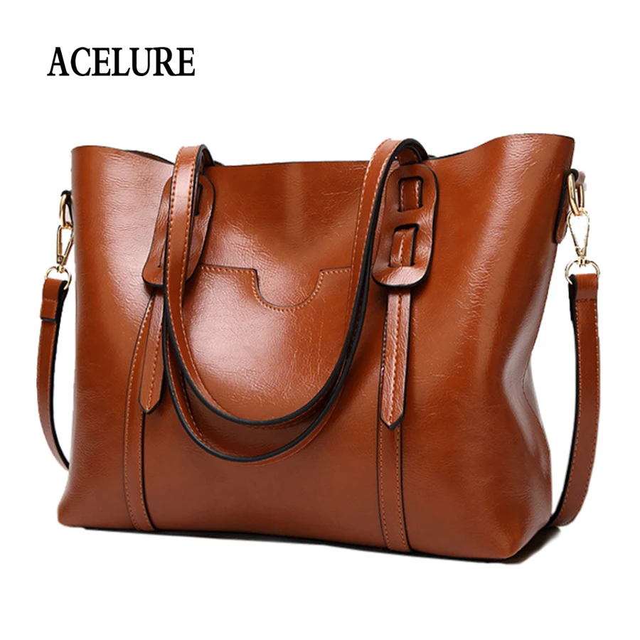 ACELURE خمر حقيبة الكتف للسيدات من جلد بلوتونيوم الإناث كبيرة حقيبة يد سيدات الأعمال رسول Crossbody حقيبة للنساء bolsas