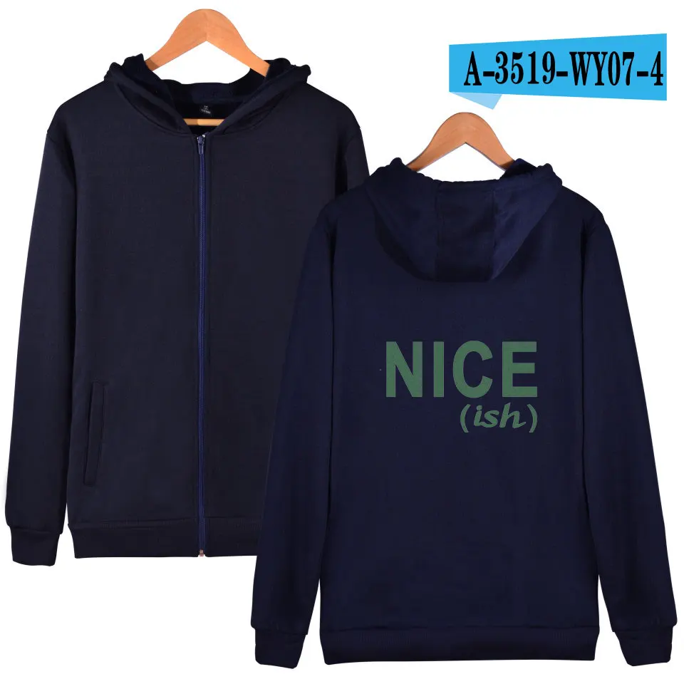 Navy Blue KPOP Merry Рождество Осень свитер с капюшоном на молнии куртки мужские весенние черные модные повседневное длинное пальто для женщин - Цвет: Navy Blue