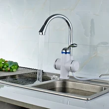 Электрический Смесители Мгновенных Tankless Электрический Нагреватель горячей Воды Кран Кухня Мгновенный Нагрев водопроводной Воды нагреватель с LED ЕС plug