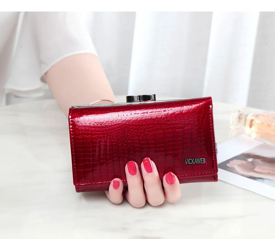 genuíno do sexo feminino jacaré ferrolho bolsa