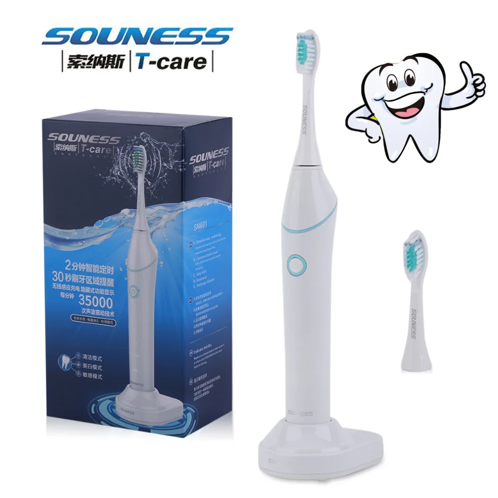 

SOUNESS SN601 Super Lightweight Anti-Slip Waterproof Electric Toothbrush Wireless Charging Dental Care Tooth Brush