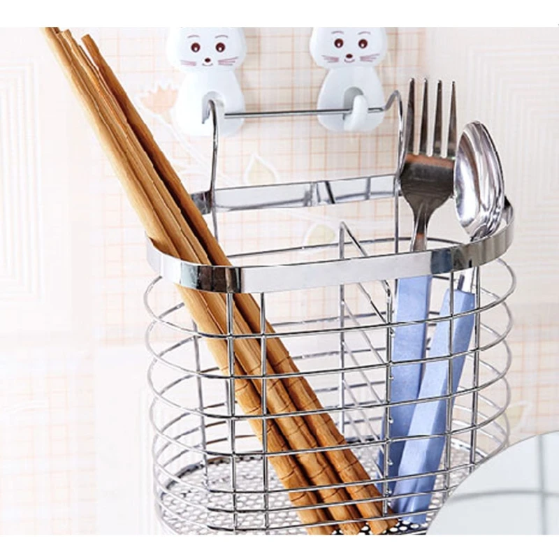 НОВЫЕ Стеллажи и держатели металлические палочки для еды сушилка клетка столовые приборы ящик для хранения ложек шкаф-органайзер для кухни стойки и держатели