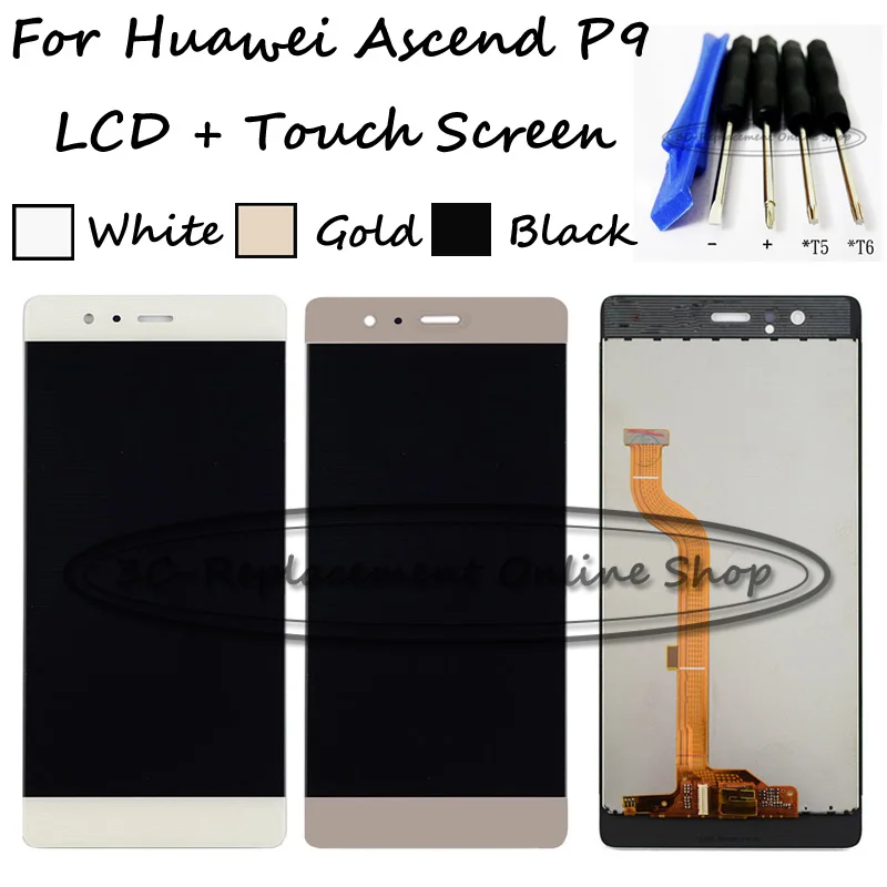 Black/Gold/White 100 Testing For Huawei P9 EVA L09 EVA L19 EVA AL00