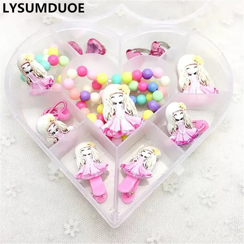 

Fashion Girl Hairpin Box Set Gift Elastic Hair Band Flower Ring Rope Duck Clip Children Barrette Gum Hair Accessories for Women