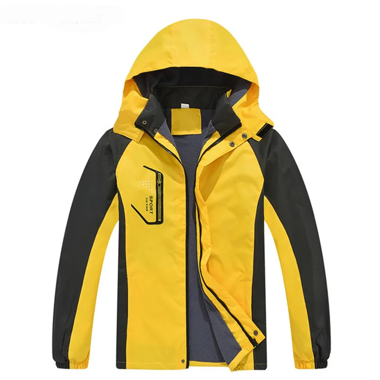 Mountainskin Men Autumn Hiking Jackets Outdoor Sport Windbreaker Camping Trekking Fishing Fleece Hat Detachable Male Coats MA343