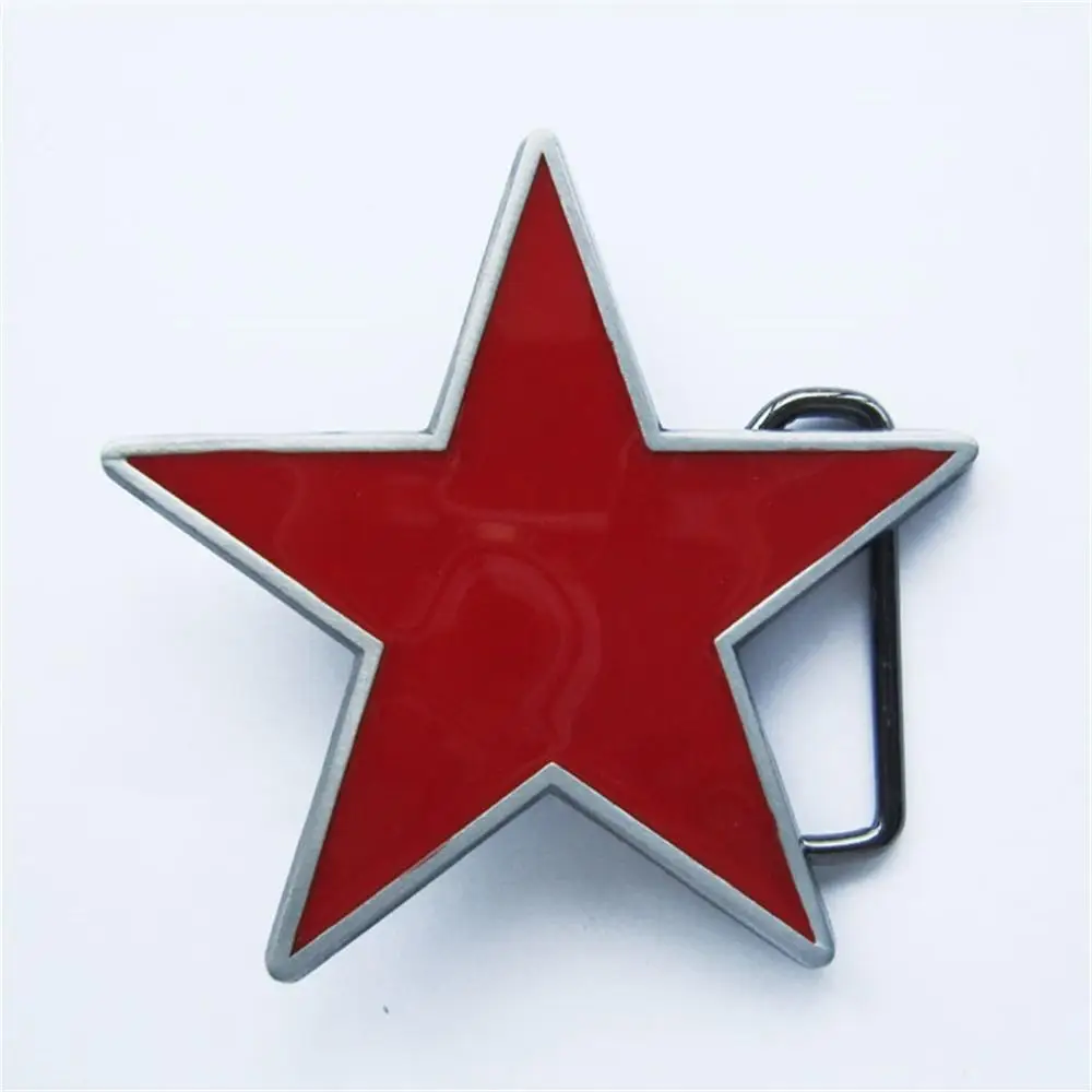 Wholesale Retail Distribute Vintage Style Star Red Enamel Belt Buckle BUCKLE-T045RD Free Shipping | Аксессуары для одежды