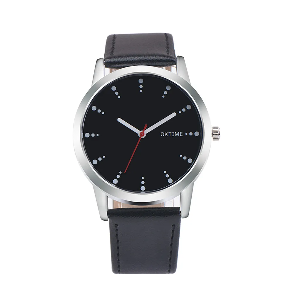 Лидер продаж Ретро Дизайн Dot кожаный ремешок аналоговые сплава кварцевые наручные часы минималистский часы saat relogio reloj montre