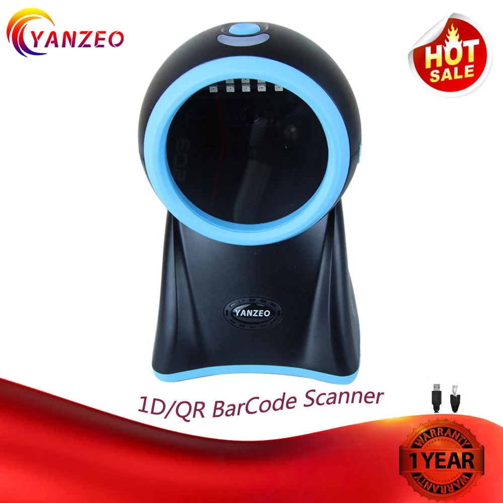 Yanzeo YZ828 متعددة الاتجاهات الباركود ماسحة السيارات عالية الوضوح سطح المكتب USB RS232 سهلة المسح 1D 2D الباركود الضمان 12 أشهر