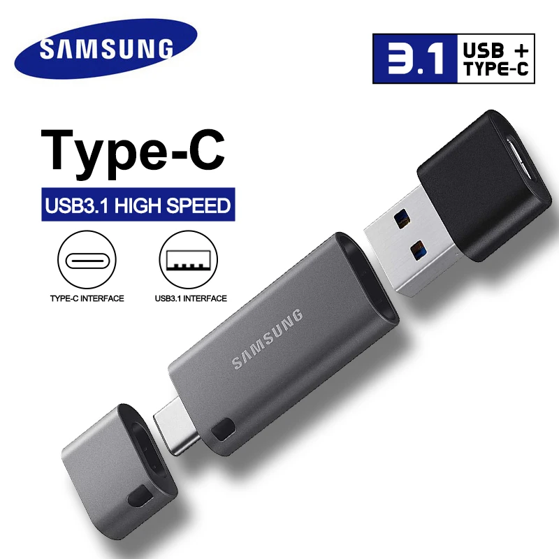 

SAMSUNG Type-C interface Pendrive OTG 128G USB3.1 150MB/s USB Flash Drive 64GB 128GB 256 GB memory disk TypeC For Phone