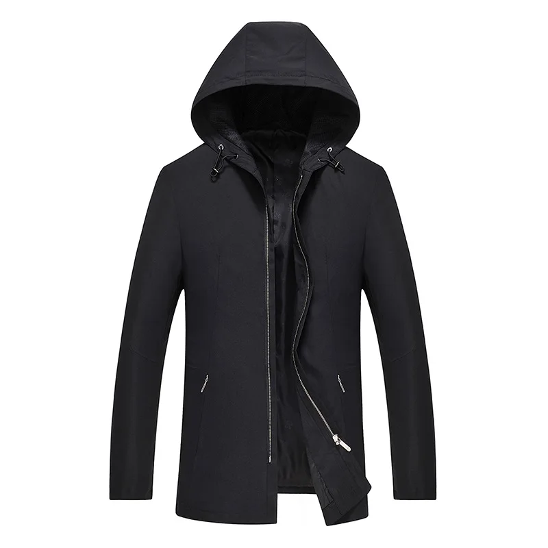 Hooded smart casual trench coats men 2018 new spring and autumn zipper