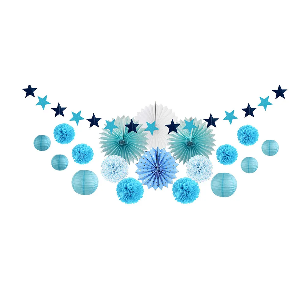 20pcs Blue Party Decoration Kit Paper Lanterns/Pap...