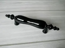 3″ Cabinet Door Handles Ceramic Dresser Drawer Handle Pulls Knobs / Kitchen Cupboard Handle Pull Porcelain Black Hardware 76 mm