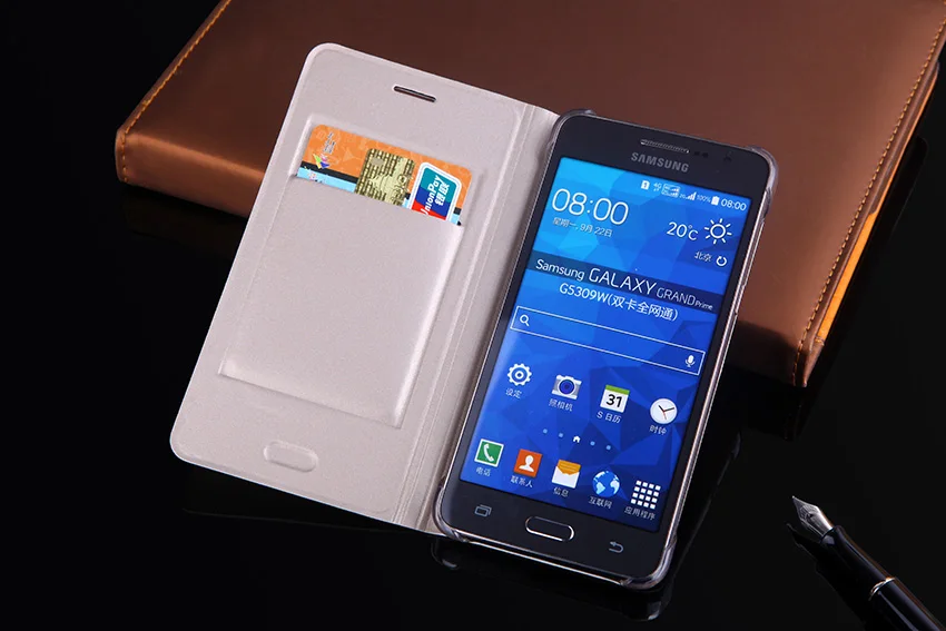 Кожаный чехол с откидной крышкой для телефона Samsung Galaxy Grand Prime SM G530 G530H G531 G531H G531F SM-G530H SM-G531H бумажник для карт 360