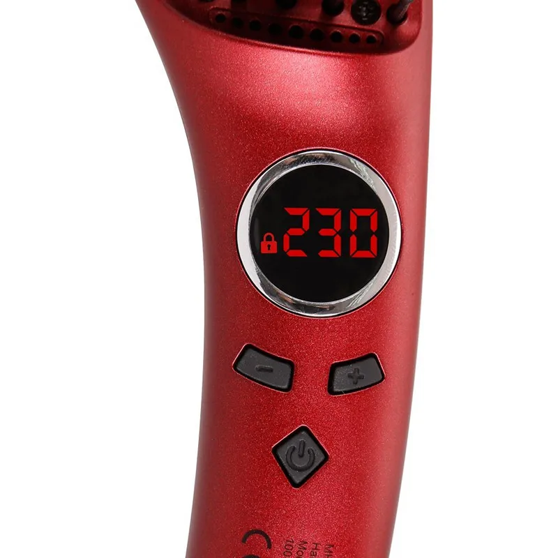MHU Electric Straightener Brush Hair Straightening Comb Professional Anti-Scald LED Digital Display Hair Styling Tools UK Plug  (5)